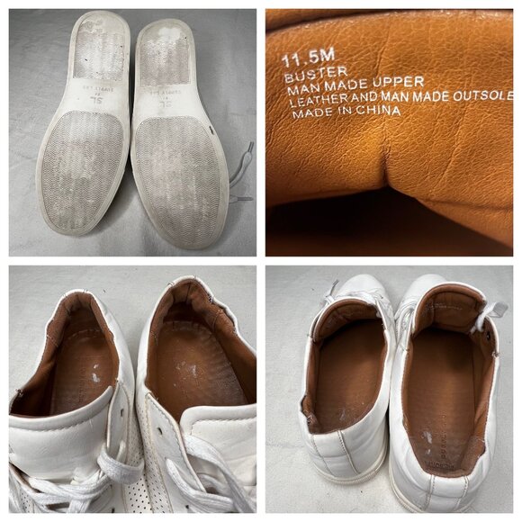 SL by Supply Lab Riley 11.5M BUSTER White Leather Men Sneakers Casual Perforated - Picture 11 of 16